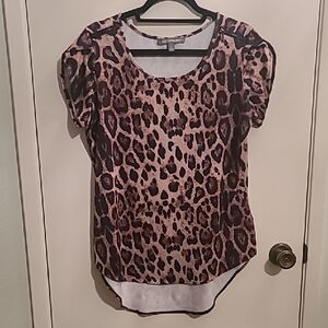 22. Kate & Mallory Asymmetrical Black and Brown Blouse